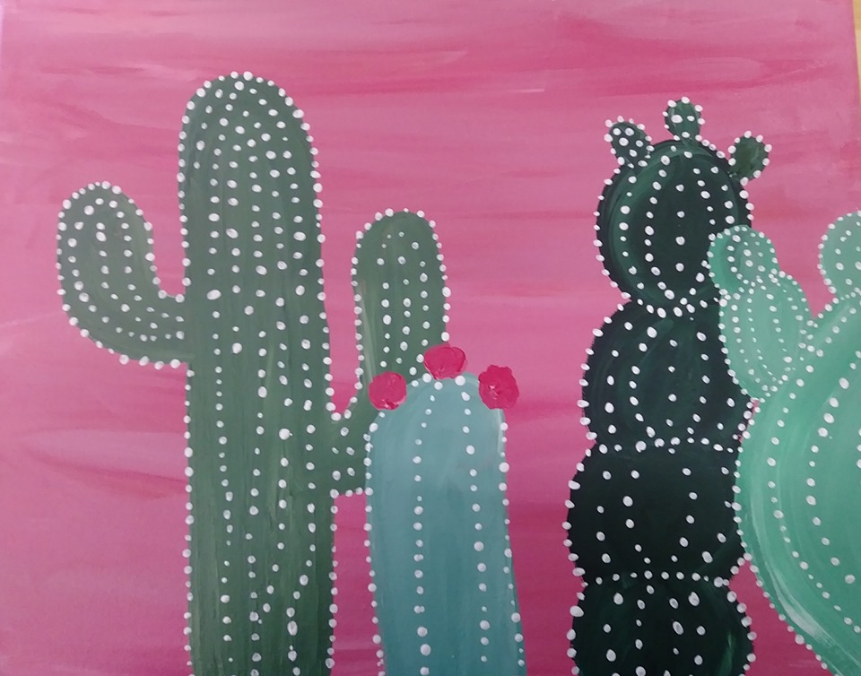 Acrylic painting of cactus.